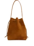Mansur Gavriel Cabas suede drawstring bucket bag - Brown