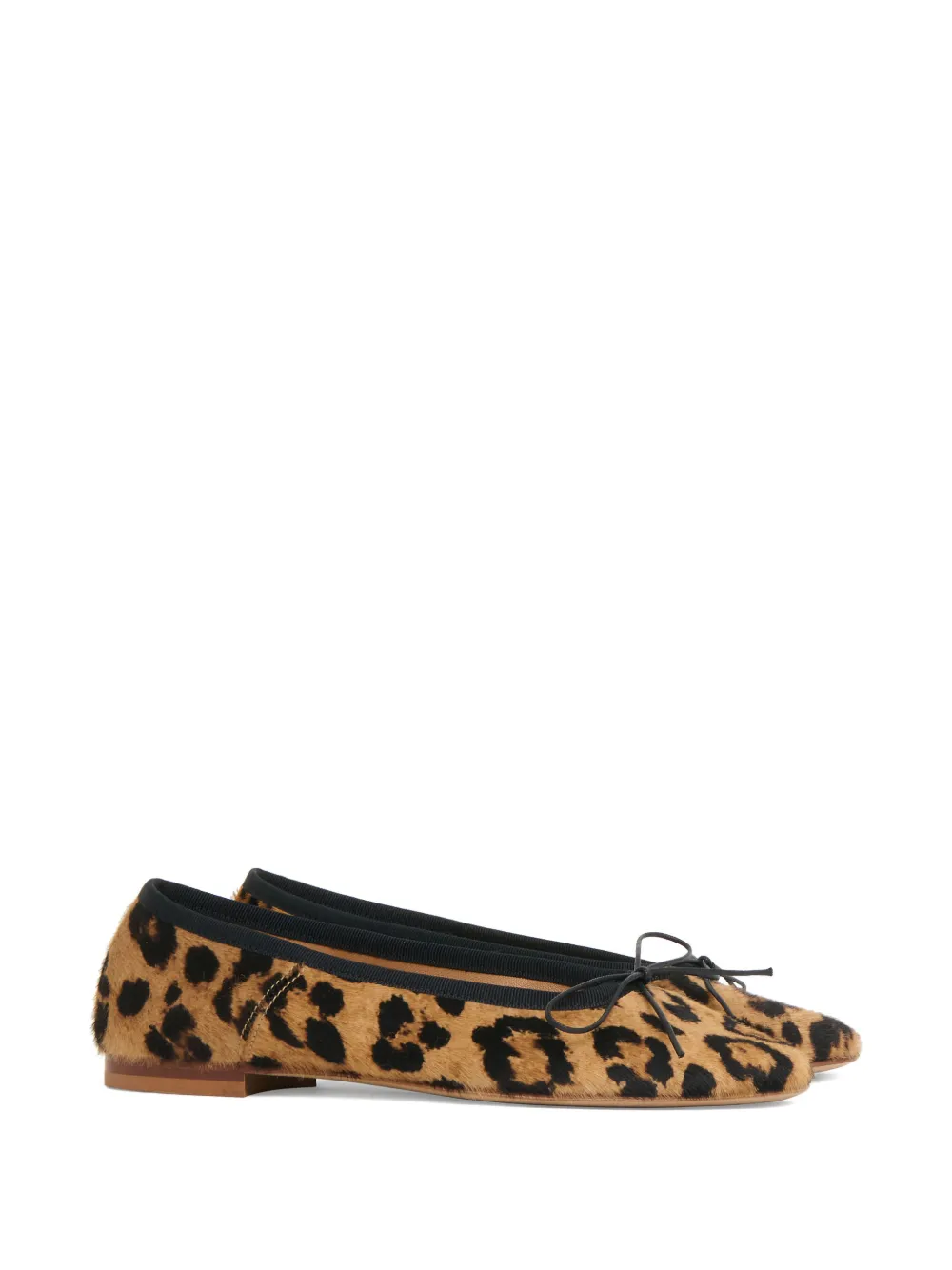 Mansur Gavriel Leopard-print Bow-detail Ballerina Flats In Brown