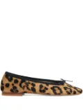 Mansur Gavriel leopard-print bow-detail ballerina flats - Brown