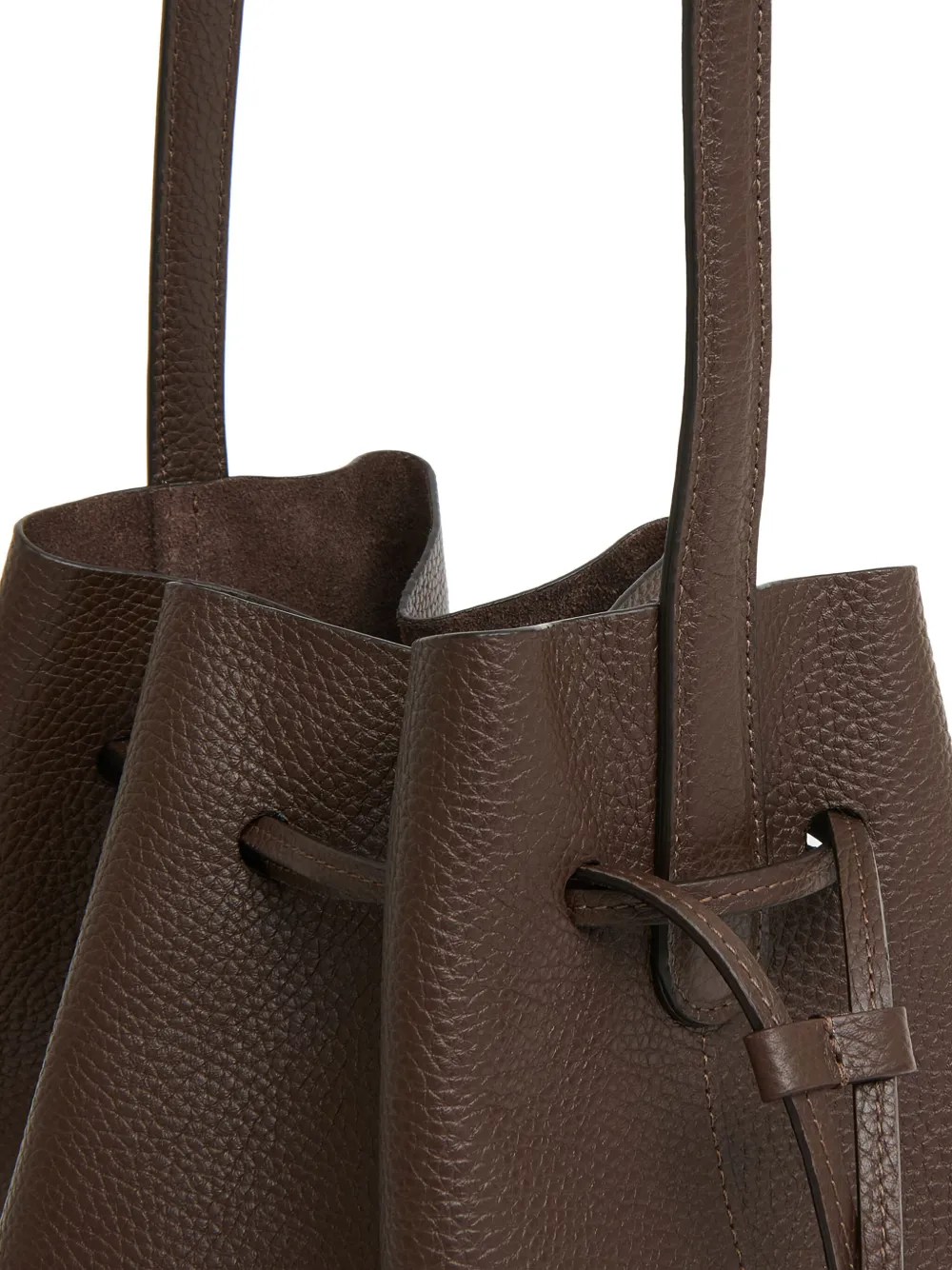 Mansur Gavriel Leren bucket-tas met logoprint Bruin
