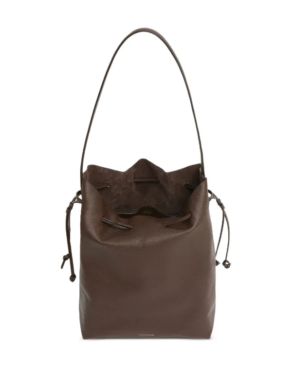 Mansur Gavriel logo-print Leather Bucket Bag Brown FARFETCH TR