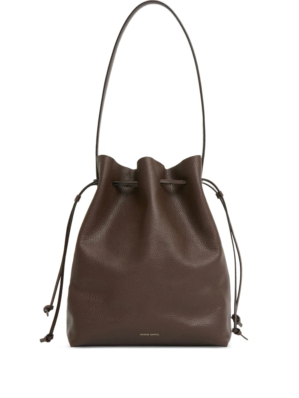 Mansur Gavriel logo-print leather bucket bag | Brown | Image 1