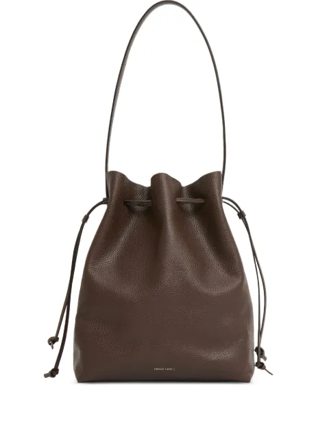 Mansur Gavriel logo-print leather bucket bag