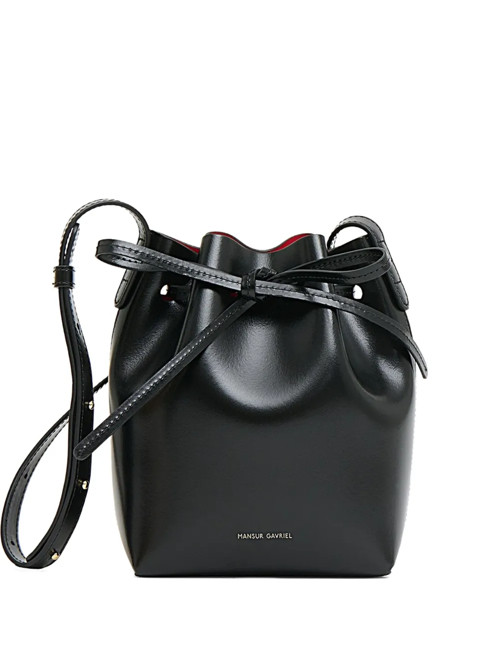 Mansur Gavriel mini leather bucket bag | Black | Image 1