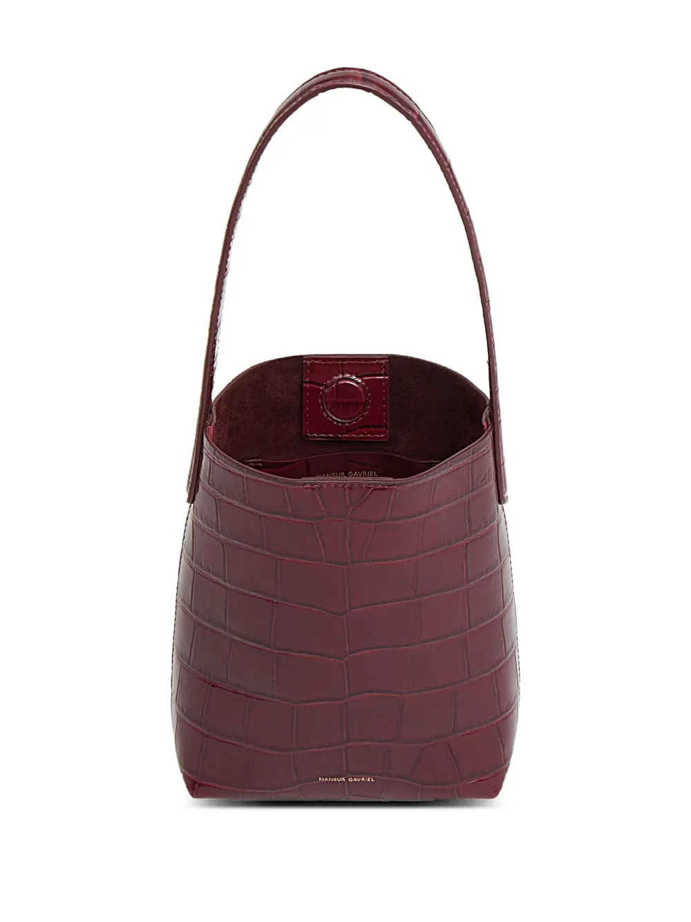 Mansur Gavriel Mini Everyday Cabas Crocodile-embossed Tote Bag In Red