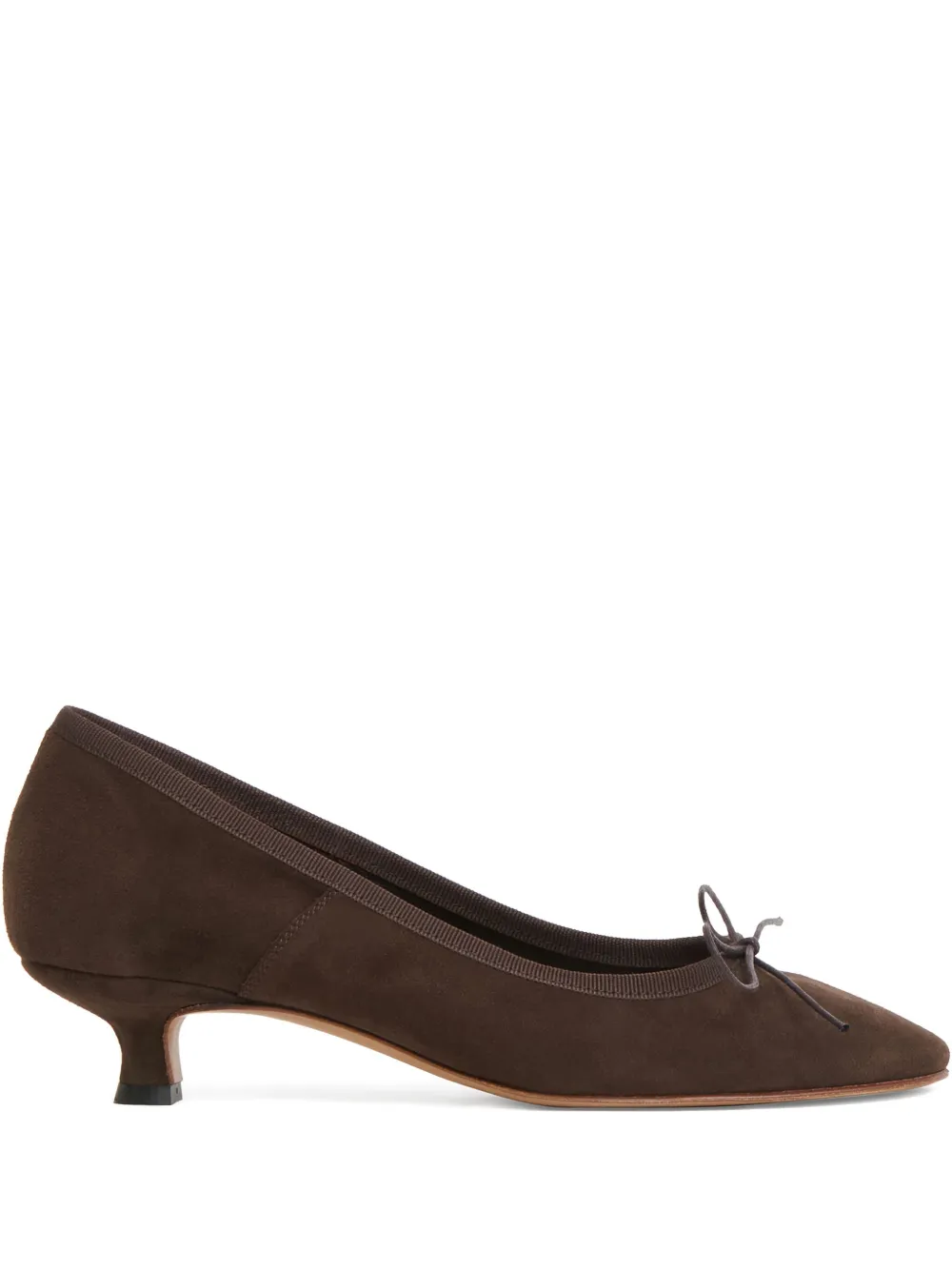 Mansur Gavriel Ballerina Bow-detail Kitten-heel Pumps In Multi