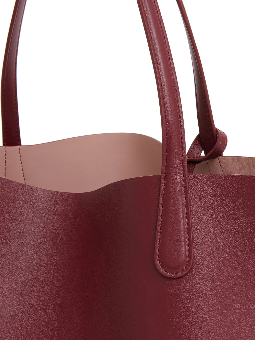 Mansur Gavriel Leather Tote Bag In Red