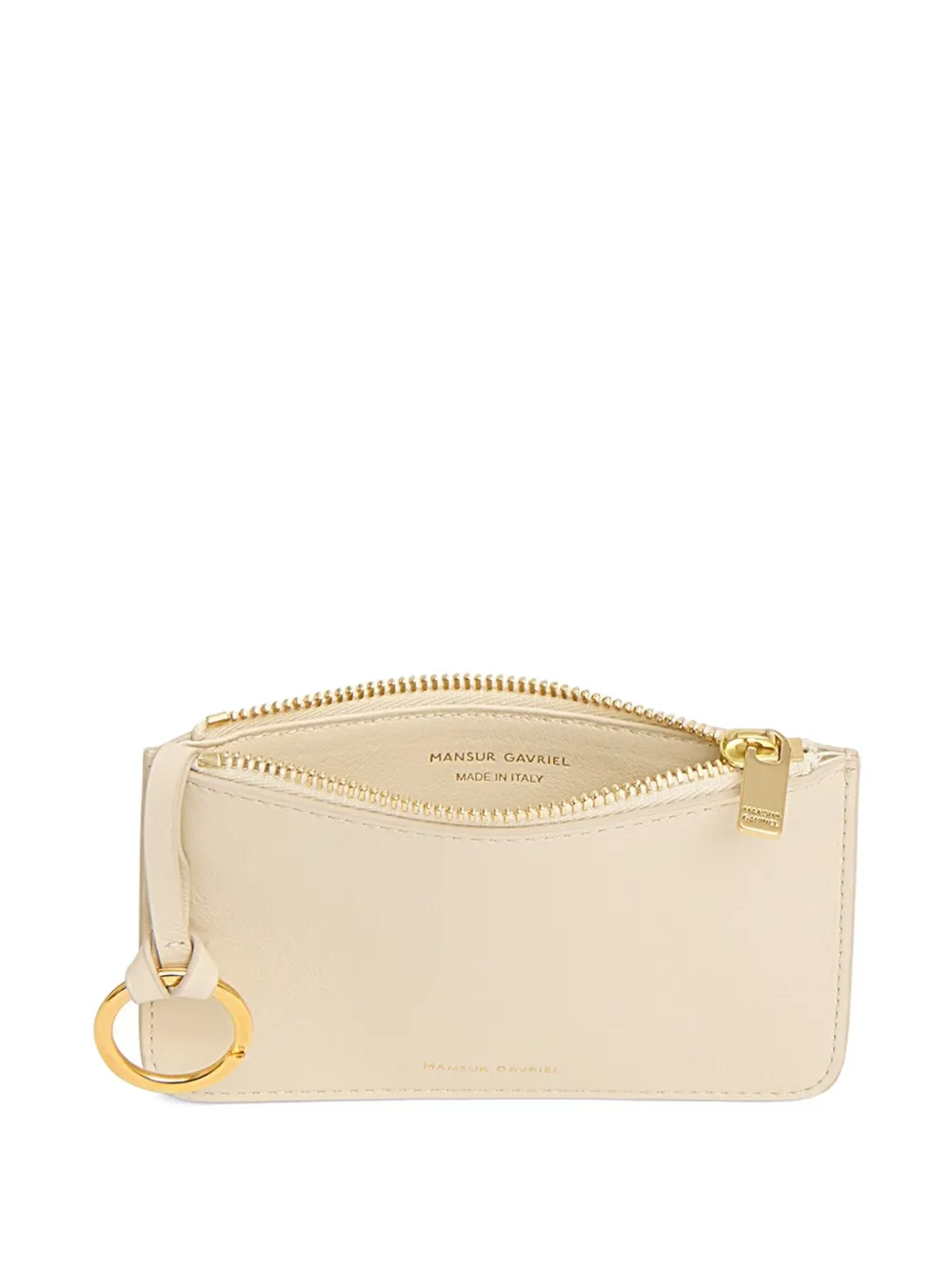 Mansur Gavriel Ring-detail Leather Wallet In Neutral
