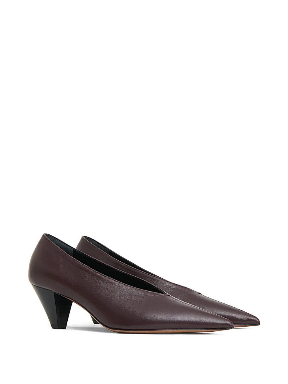 Mansur Gavriel Kiki Pointed-toe Pumps In Burgundy