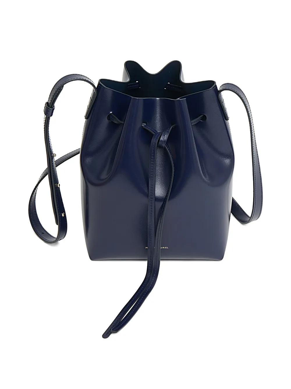 Mansur Gavriel Mini Leather Bucket Bag In Blue