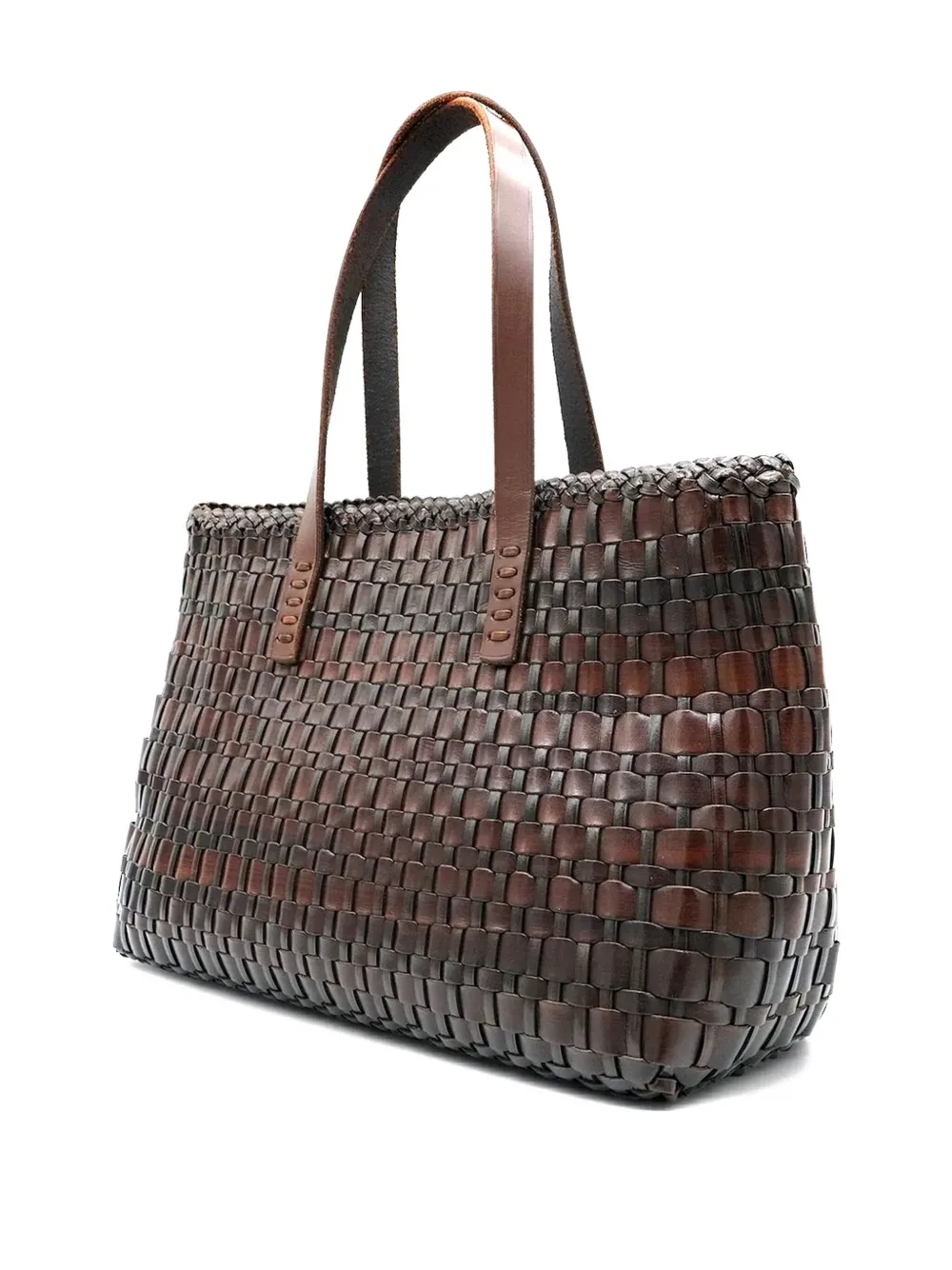 DRAGON DIFFUSION Salvage woven leather shoulder bag - Bruin