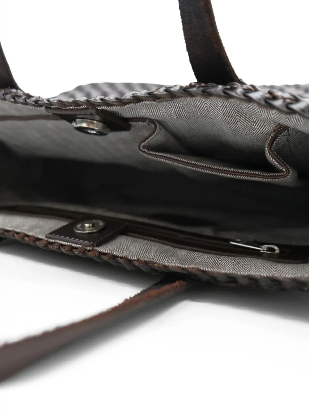 DRAGON DIFFUSION Salvage geweven leren schoudertas Bruin
