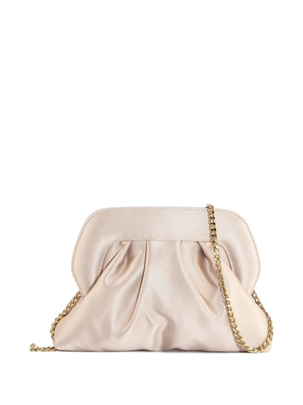 Roberto Festa gathered-effect chain-strap clutch bag - Beige