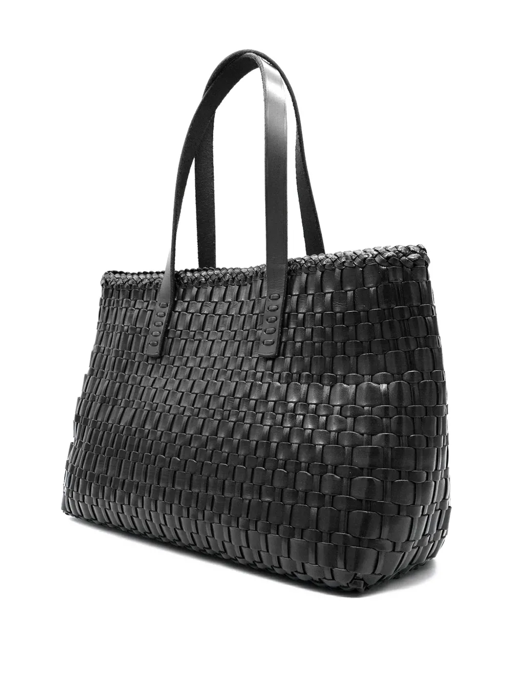 DRAGON DIFFUSION Salvage woven leather shoulder bag - Zwart