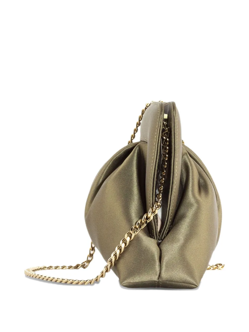 Roberto Festa Gathered-effect Chain-strap Clutch Bag In Green