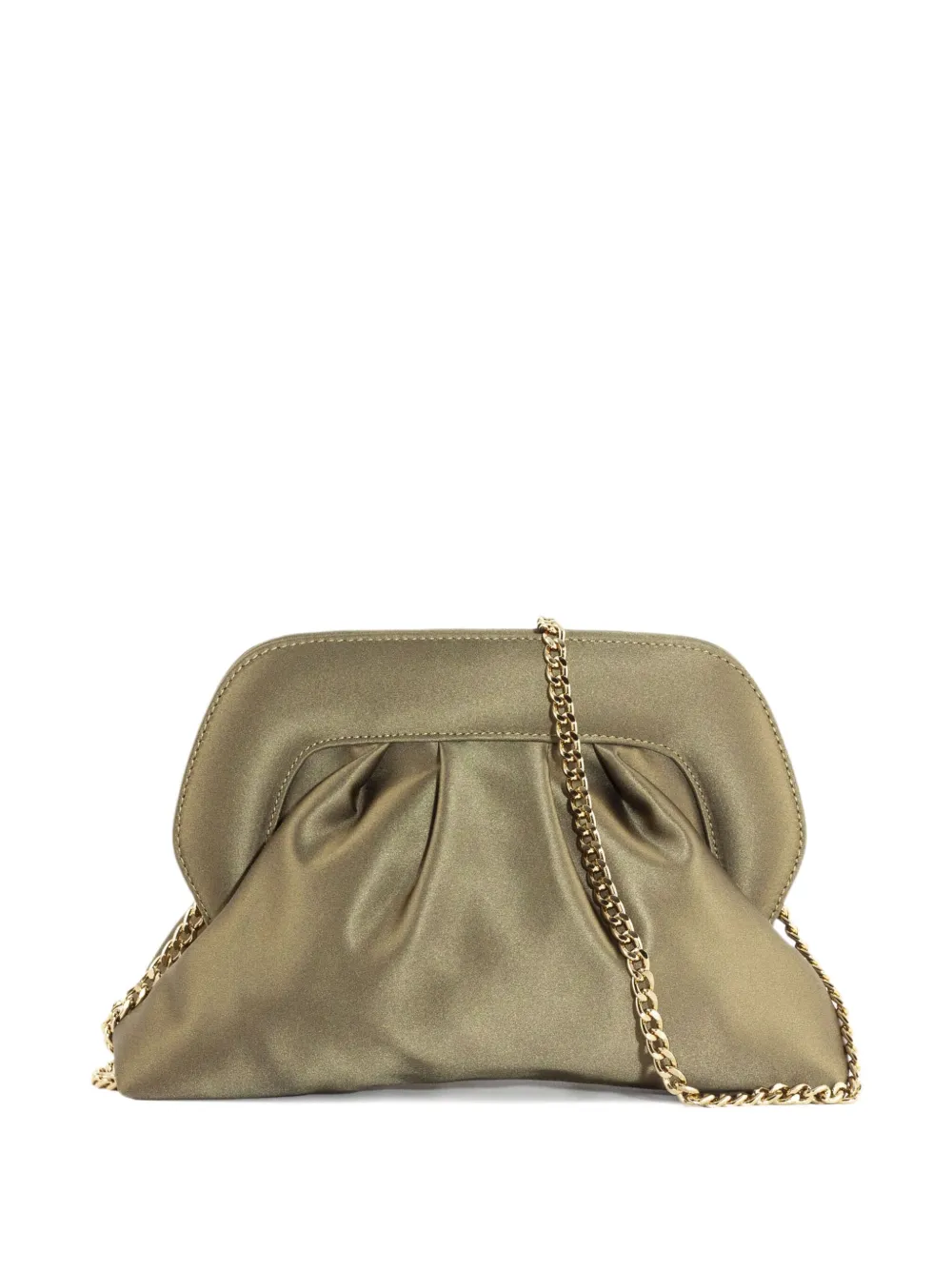Roberto Festa gathered-effect chain-strap clutch bag - Groen