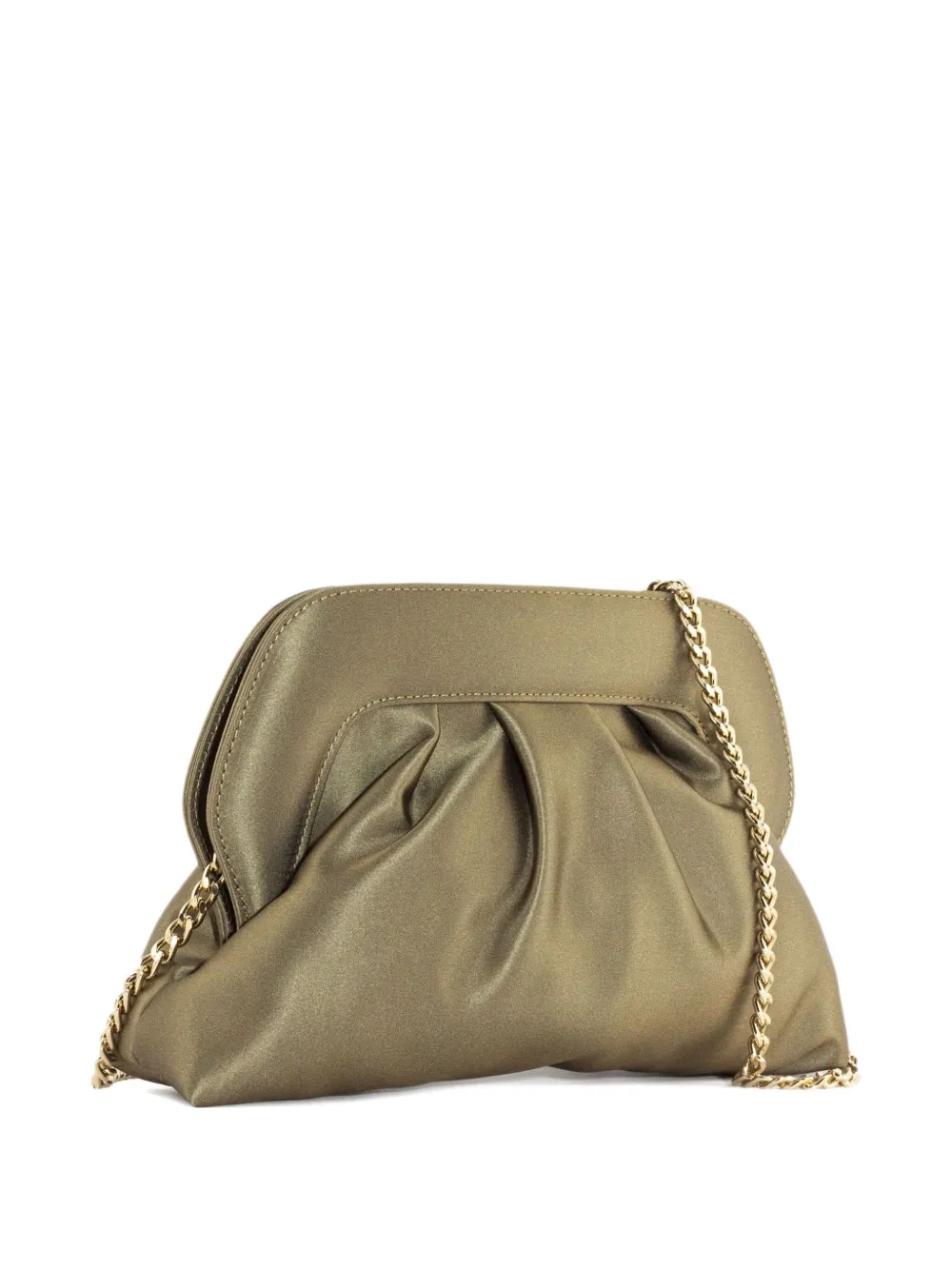 Roberto Festa Gathered-effect Chain-strap Clutch Bag In Green