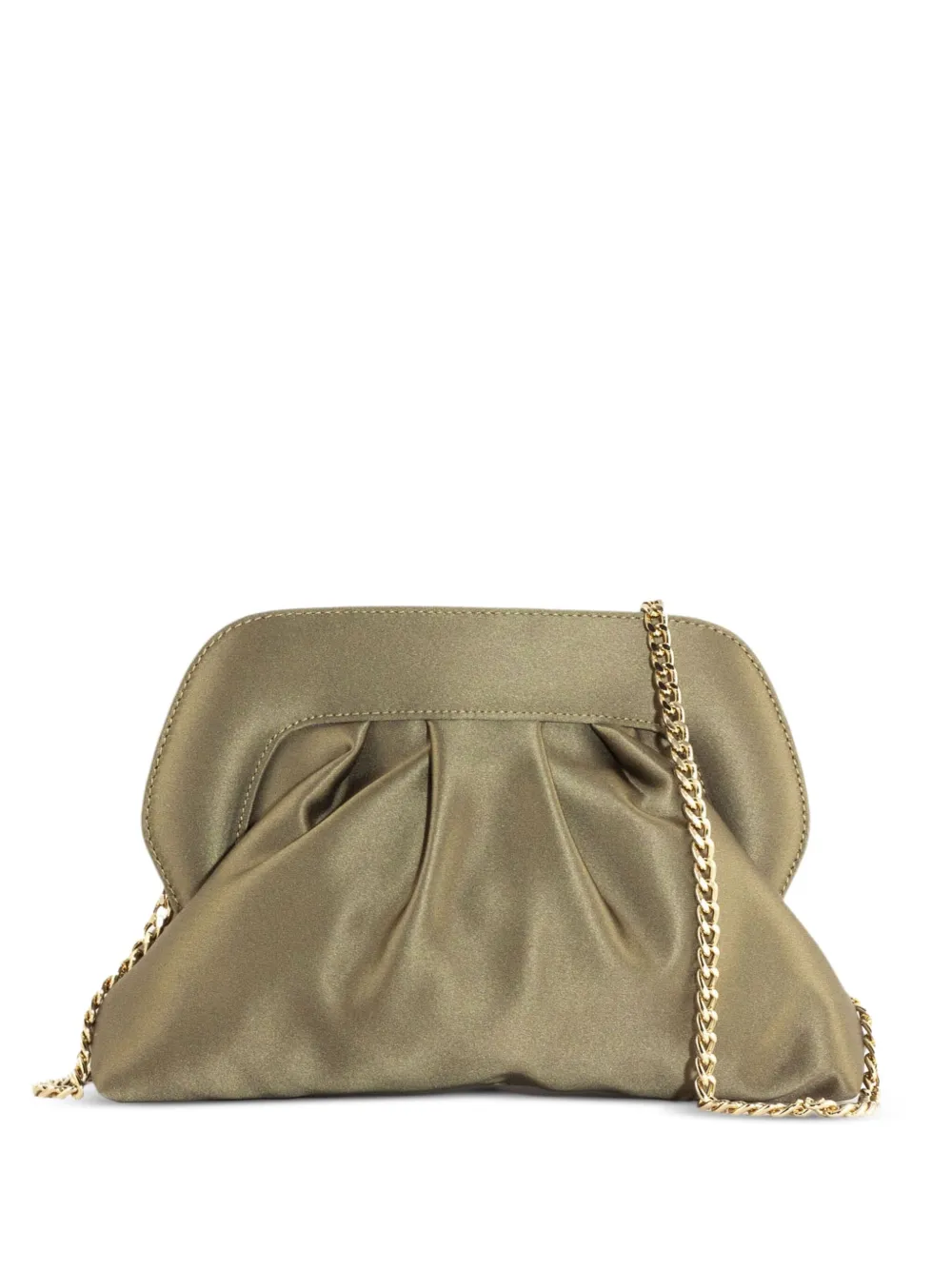 Roberto Festa Clutch met kettingband en gesmockt effect Groen