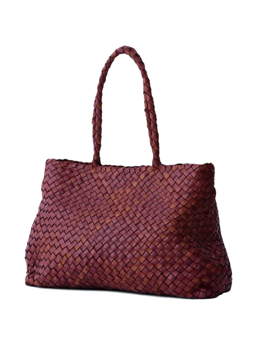 DRAGON DIFFUSION Vintage Mesh braided leather tote bag - Rood