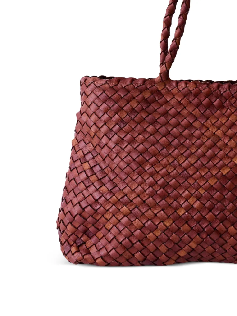 DRAGON DIFFUSION Vintage Mesh gevlochten leren shopper Rood