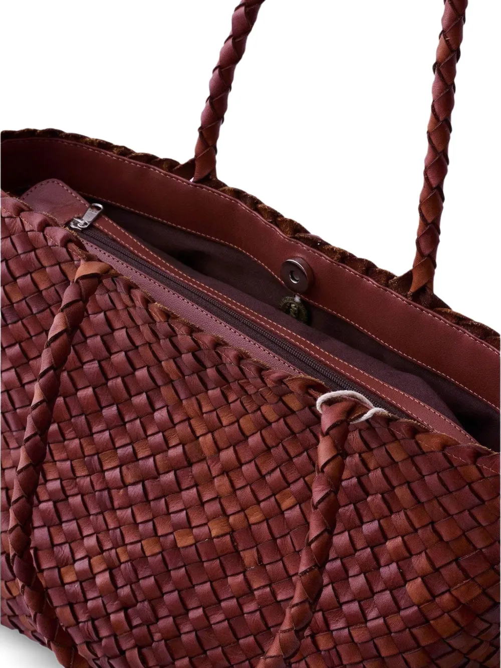 DRAGON DIFFUSION Vintage Mesh gevlochten leren shopper Rood