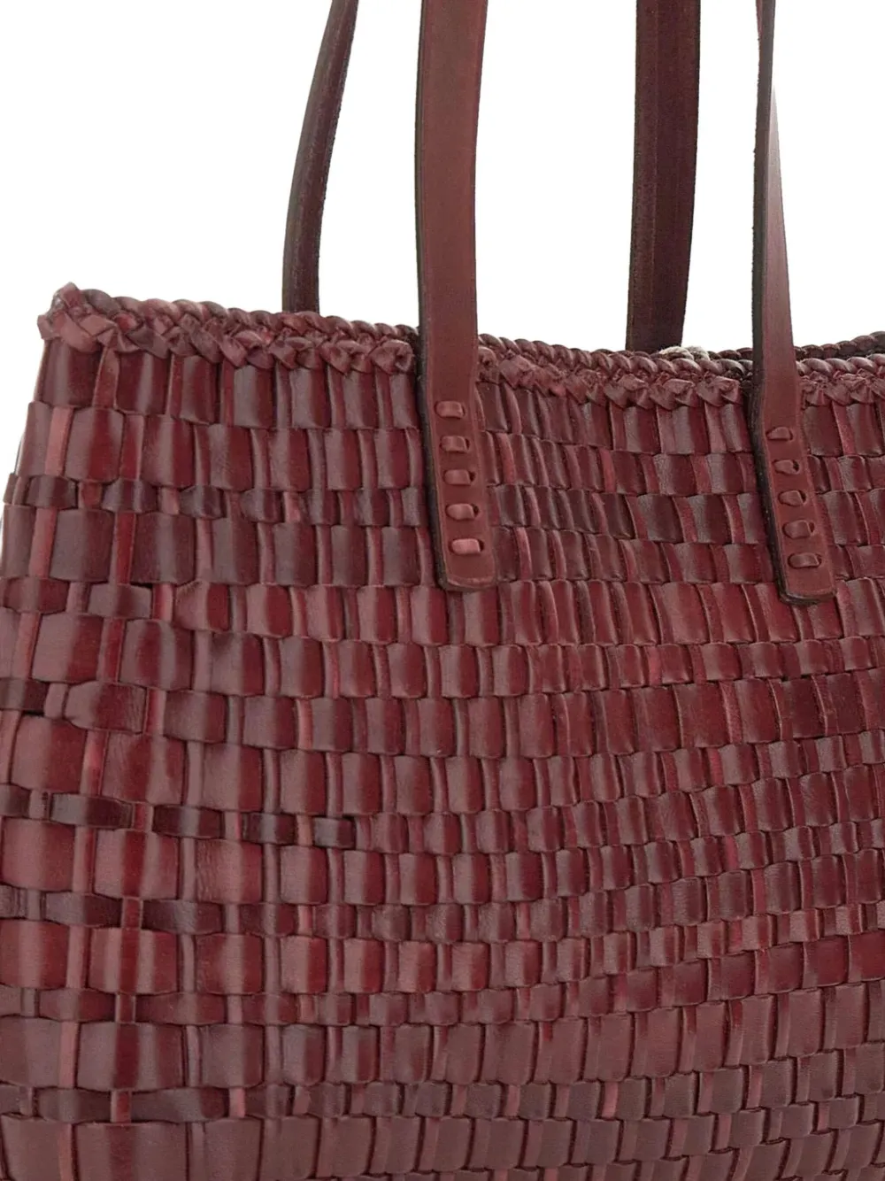 DRAGON DIFFUSION Salvage geweven kalfsleren shopper Bruin