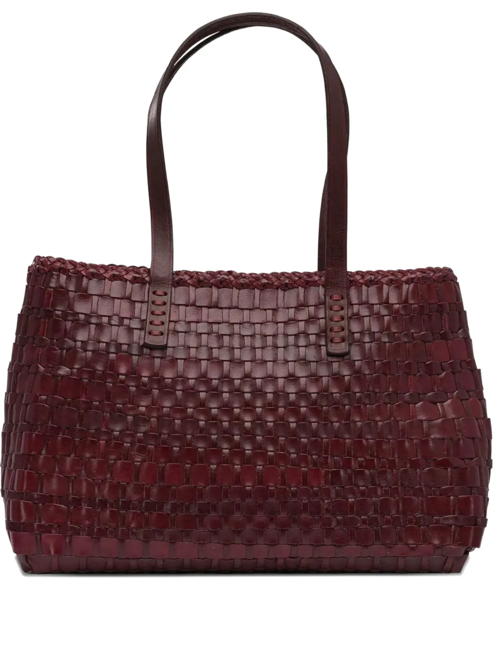 Dragon Diffusion Salvage Woven Calf Leather Tote Bag In Brown