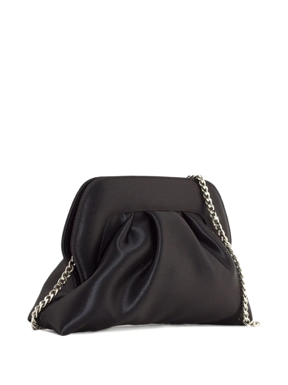 Roberto Festa Clutch met kettingband en gesmockt effect Zwart