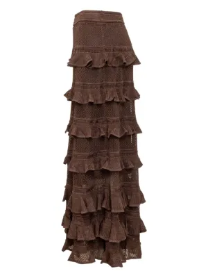 Zimmermann 25SS スカート ブラウン系 リラックスフォーマル◎】ストレッチパウダーサテン ロング