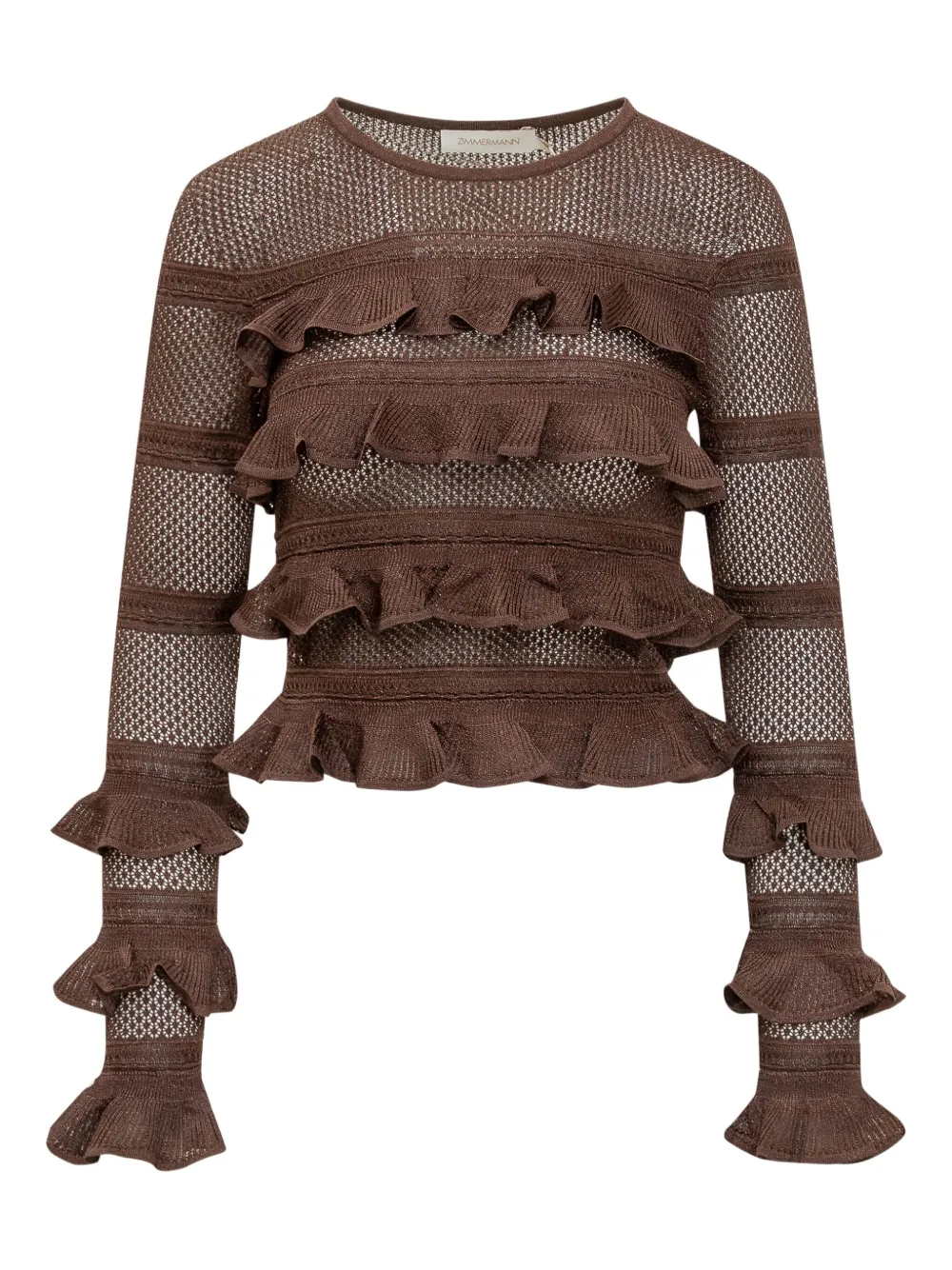 ZIMMERMANN panelled ruffled top Bruin