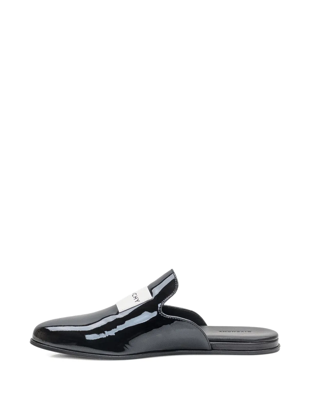 Givenchy Patent Leather Logo-plaque Slippers In Black
