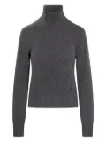 AMI Paris heart-embroidered turtleneck sweater - Grey