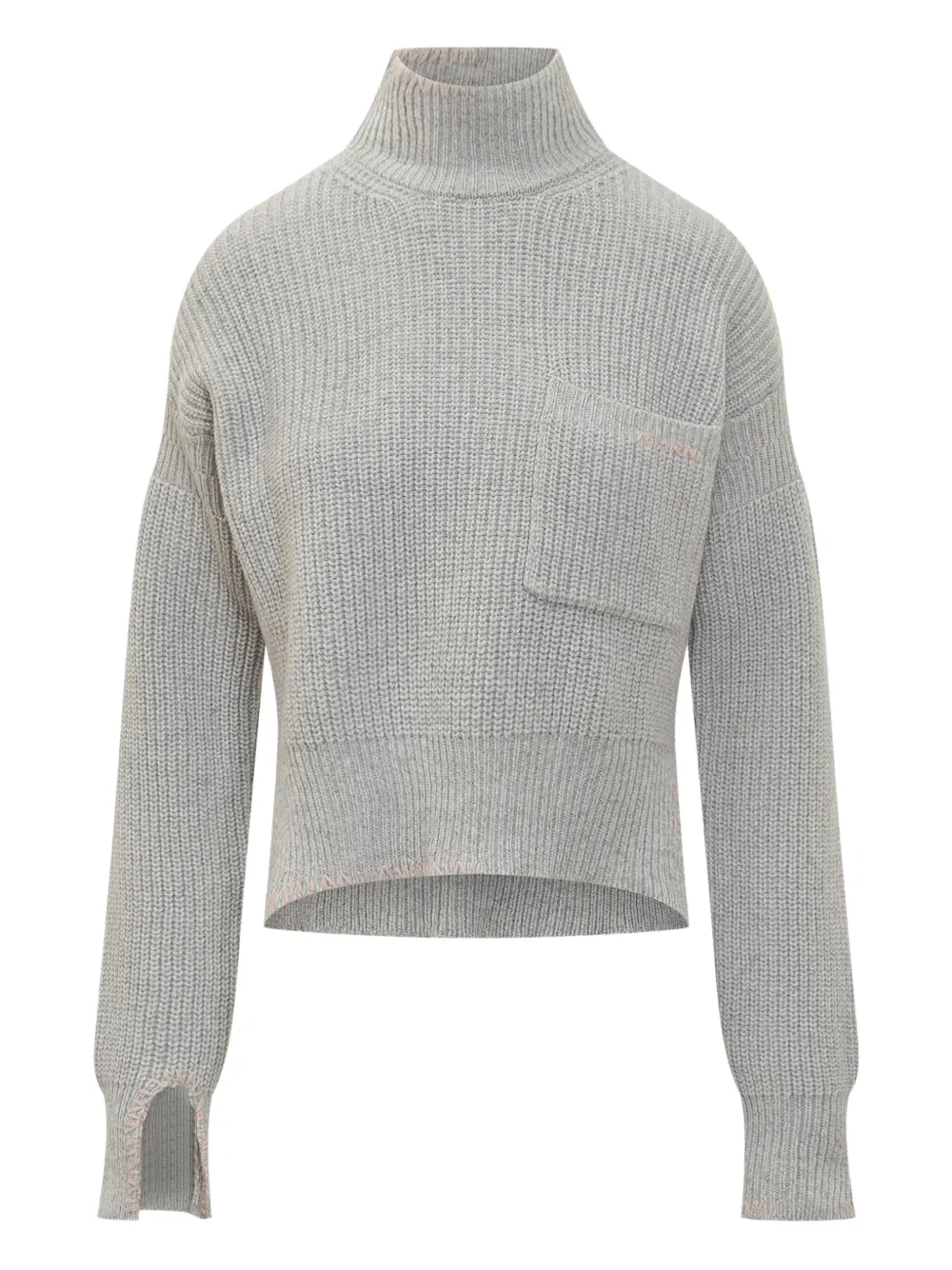 Marni turtleneck pocket sweater Grijs