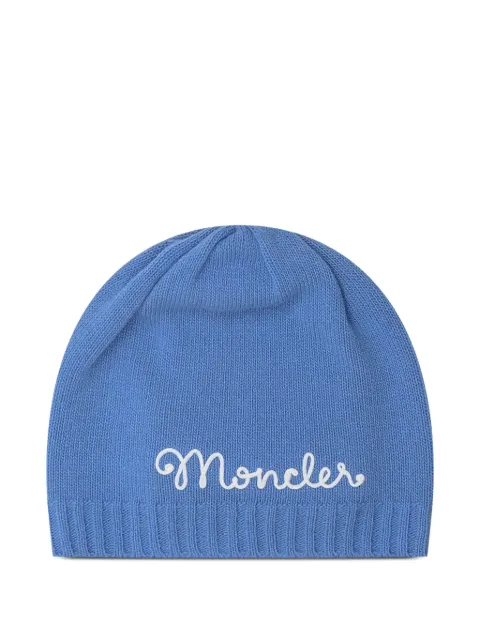 Moncler Enfant gorro con logo bordado