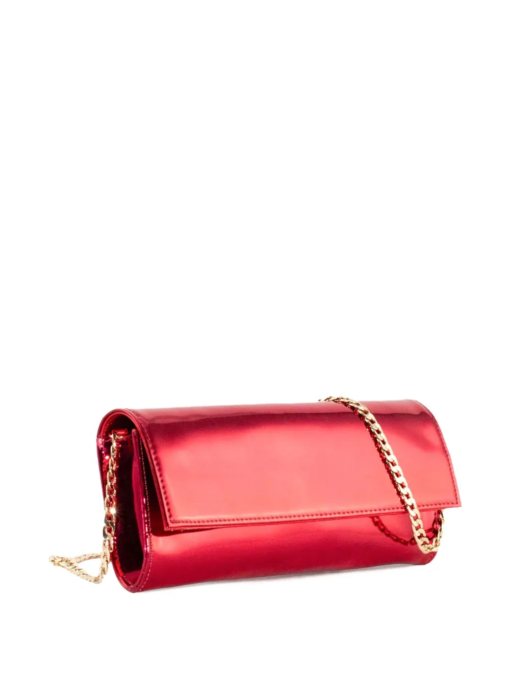 Aldo Castagna Spiegelende leren clutch Rood