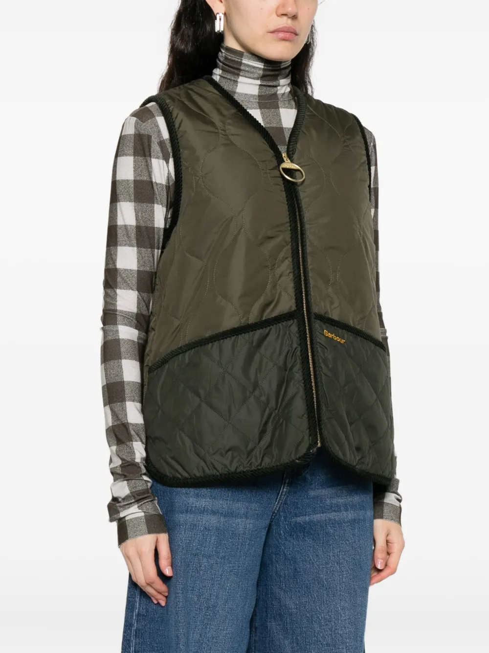 Barbour quilted borg-lined vest Groen