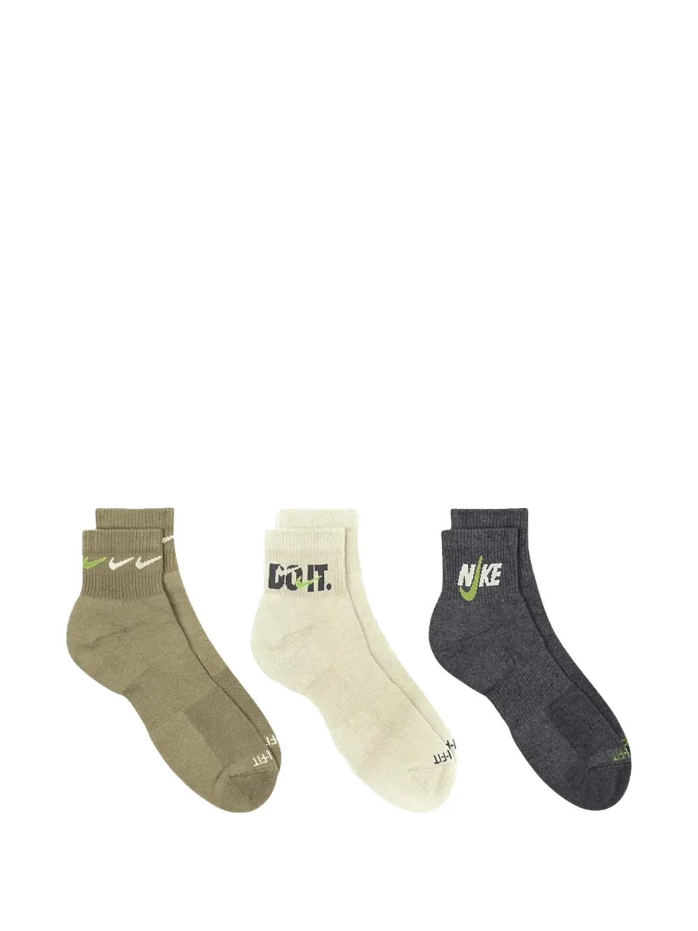 Nike Cushioned Ankle Socks (pack Of Three) In Brown