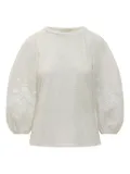ZIMMERMANN lantern-sleeve lace-embellished tee - White