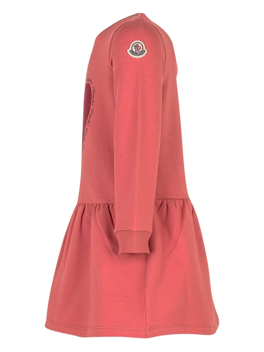 Moncler Enfant Flared jurk verfraaid met hart Roze