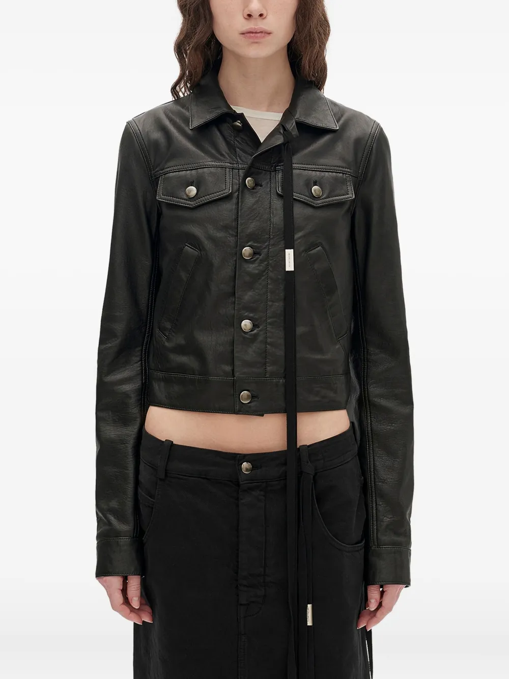 Ann Demeulemeester structured leather jacket | Image 1