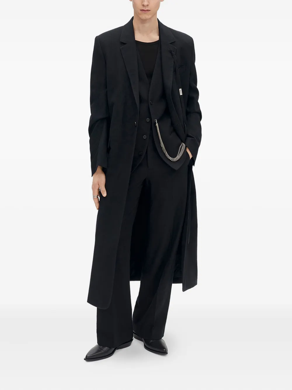 Ann Demeulemeester long-sleeve ribbed T-shirt - 099 BLACK