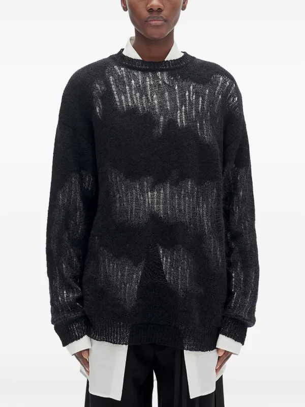 Ann Demeulemeester 長袖セーター ニット 変形 難有り Ann Demeulemeester 長袖セーター ニット 変形 難有り