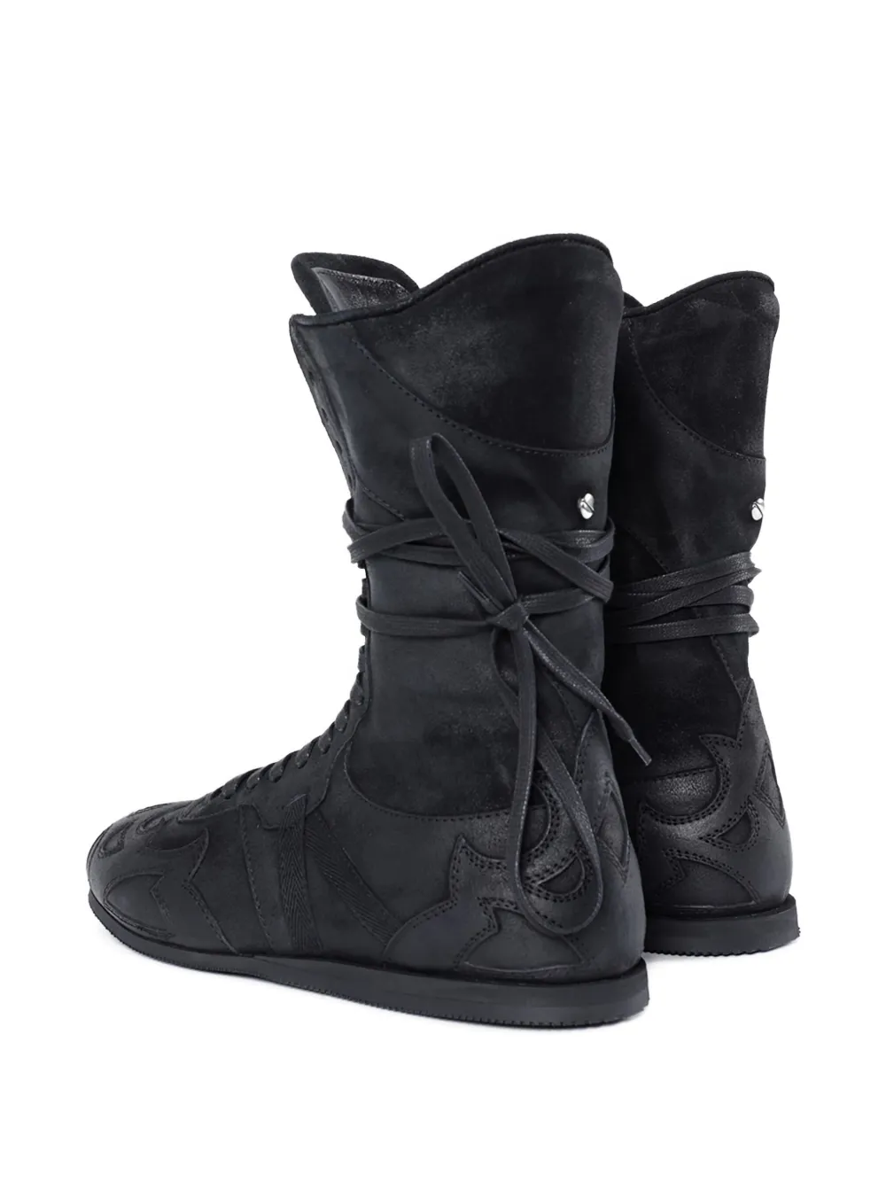 Ann Demeulemeester Palne Suede Lace-up Sneakers In Black