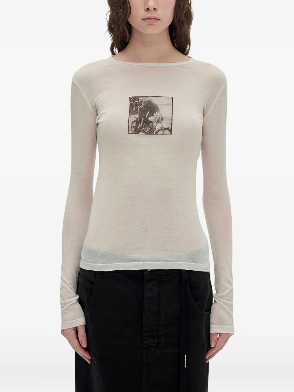 Ann Demeulemeester playera Fiene de algodón | neutro | Image 1
