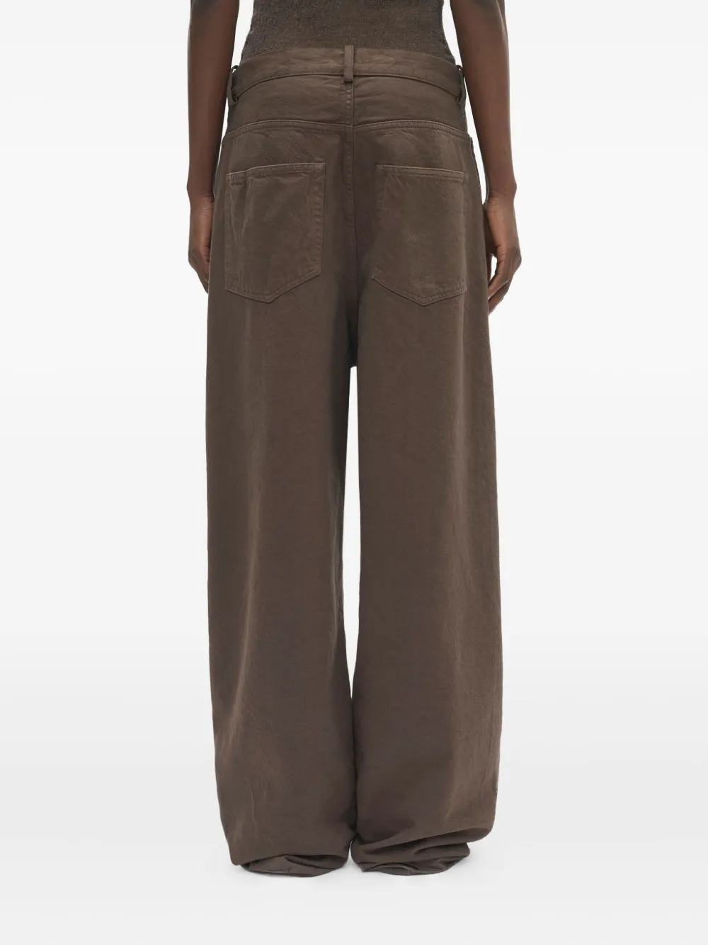 Ann Demeulemeester Belt Loop Denim Trousers In Brown