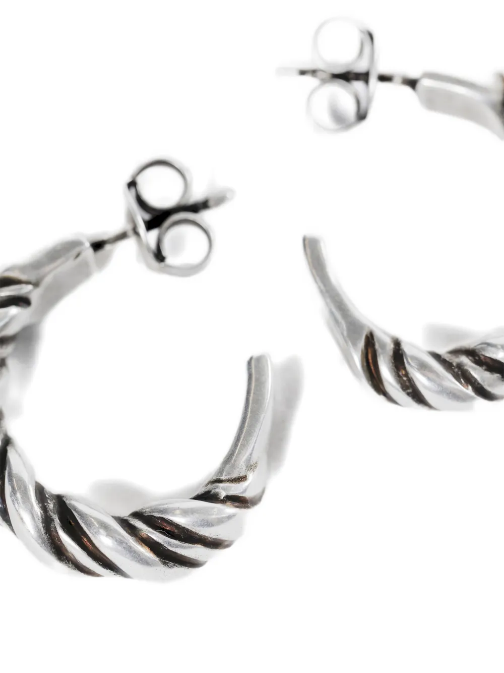Ann Demeulemeester Babs Twisted Earrings In Silver