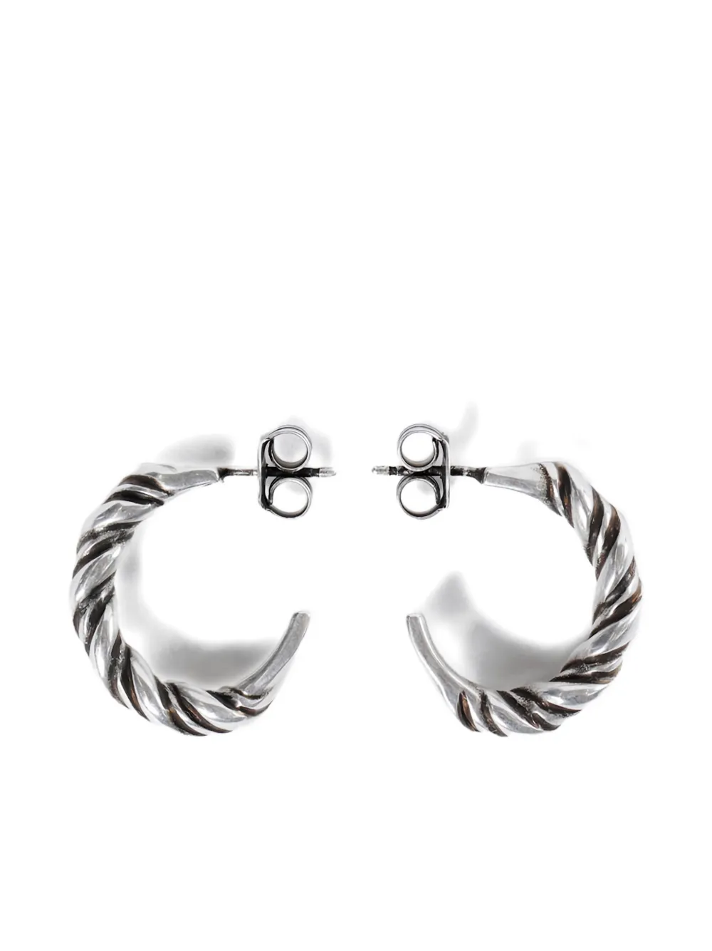 Ann Demeulemeester Babs Twisted Earrings In Silver