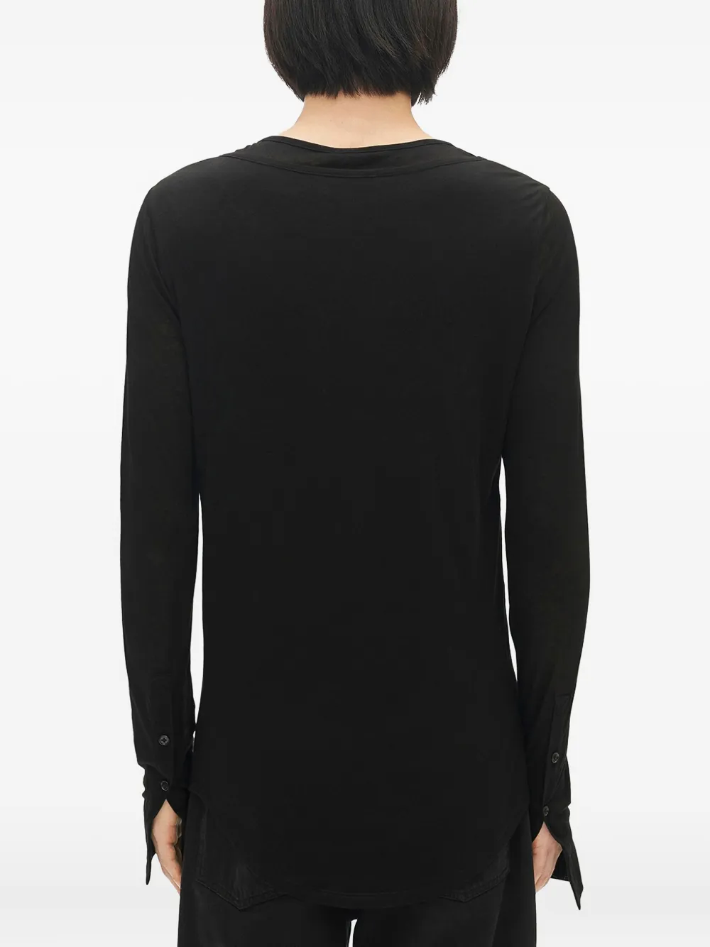 Ann Demeulemeester Leo Double Layer Serafino Top In Black