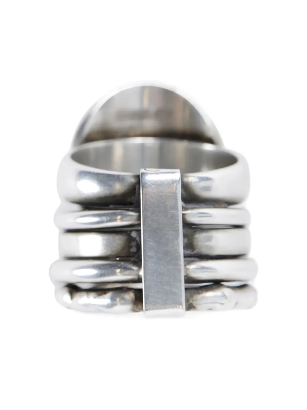 Ann Demeulemeester Mossa Flying Bird Stacked Ring In Silver
