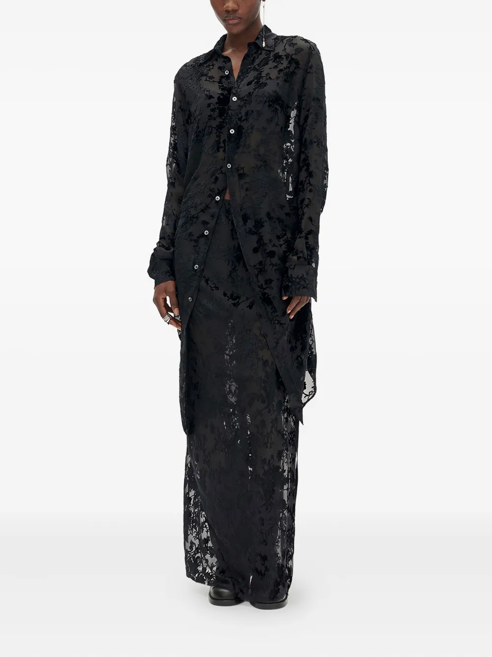 Ann Demeulemeester Rada Dèvorè shirt - Zwart